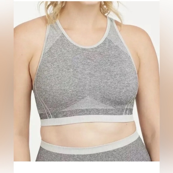 Spanx 50284R Women's Sz small Spacedye Cloudy Gray Seamless Sculpt Sports Bra - Picture 1 of 5
